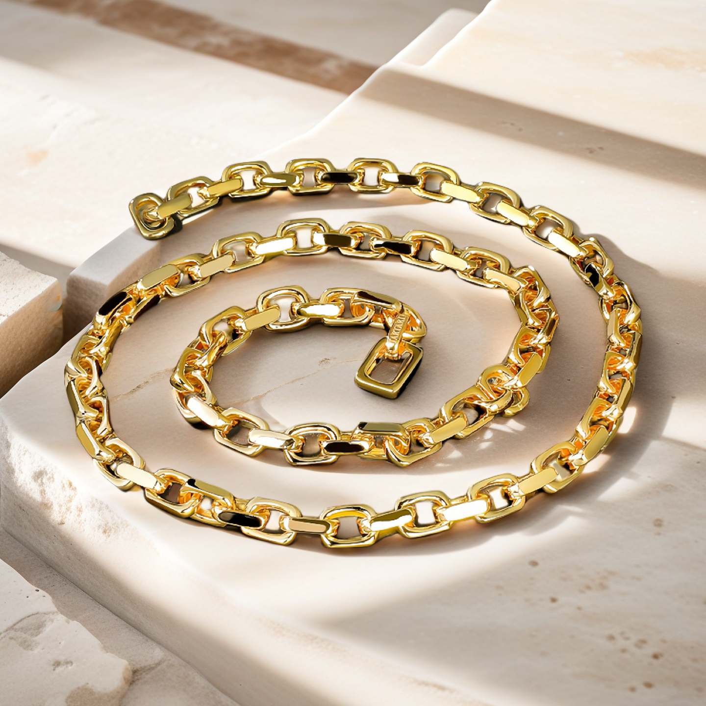 Oval Link Sterling Silver/9k/14k/18k Necklace Chain (Item No. GN0002)