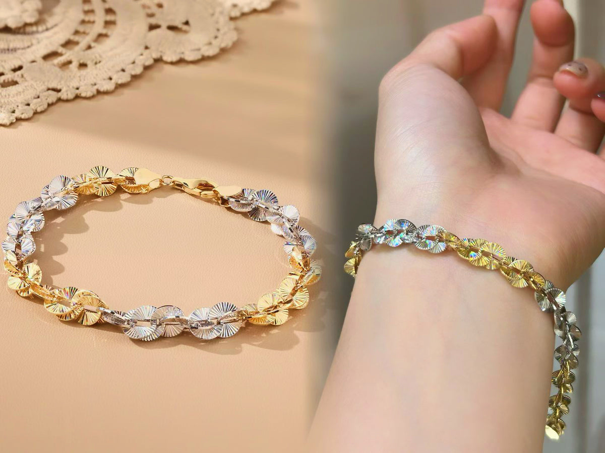 Laser Iridecent 18K Gold Bracelet (Item No. HFB029)