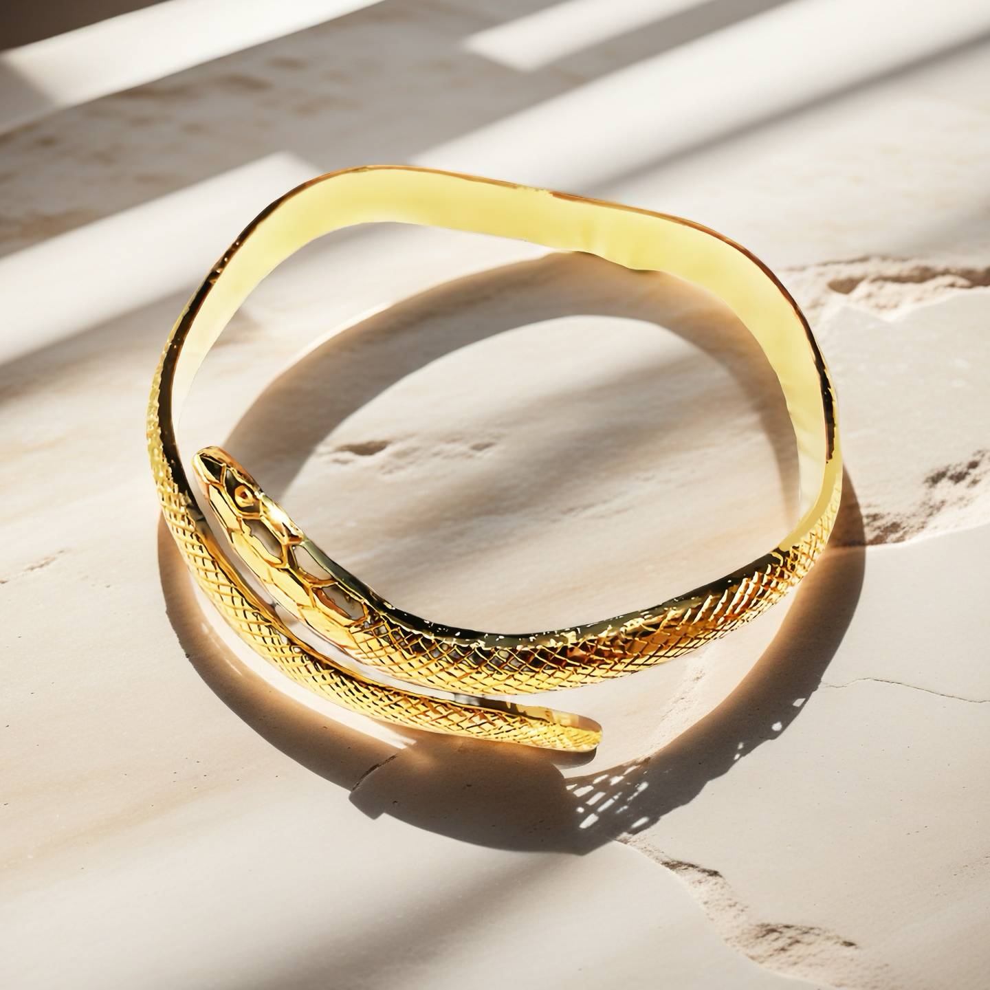 Ouroboro 24K Gold Bangle (Item No. GB0025)