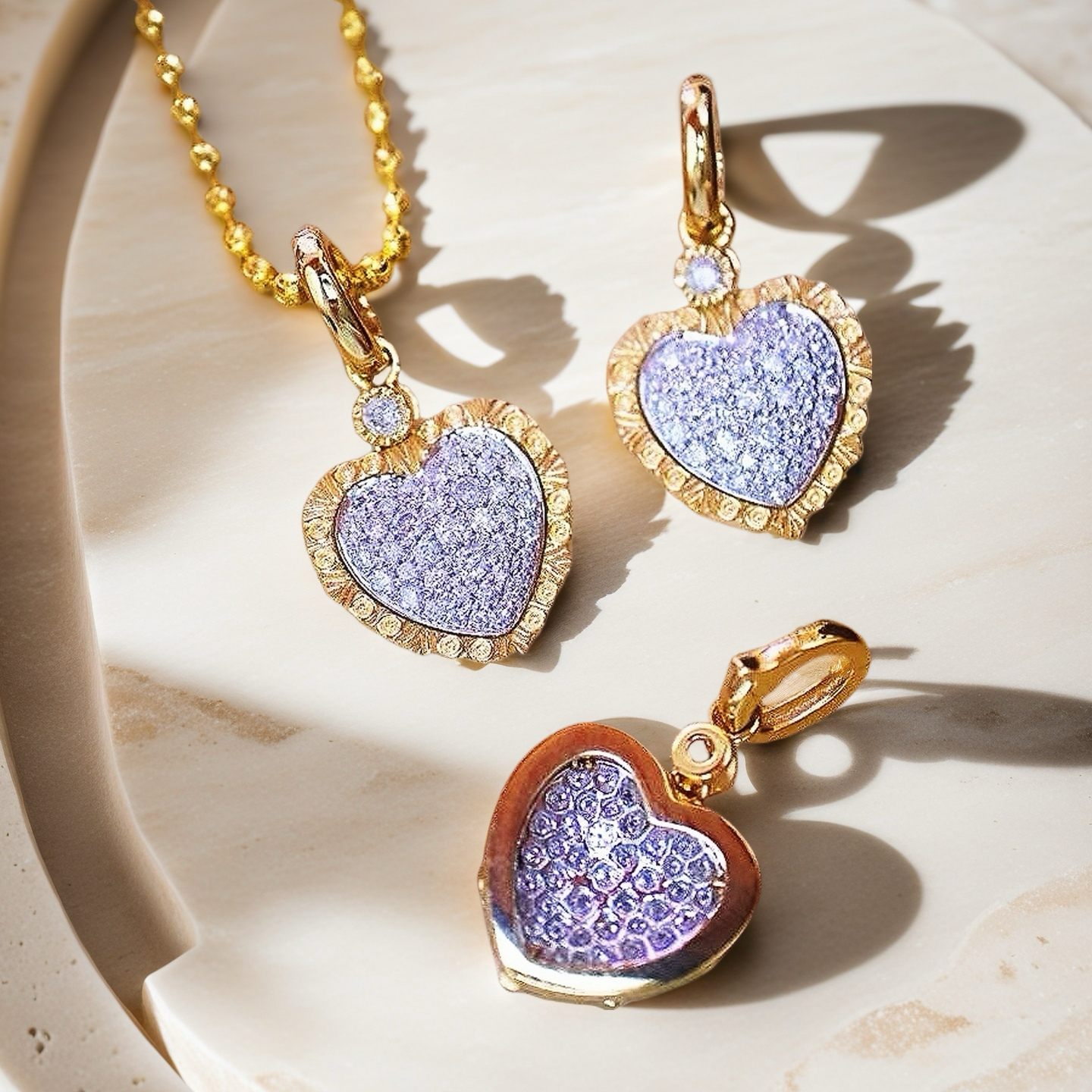 Heart Vintage 18k Gold Diamond Pendant (Item No. VT089)