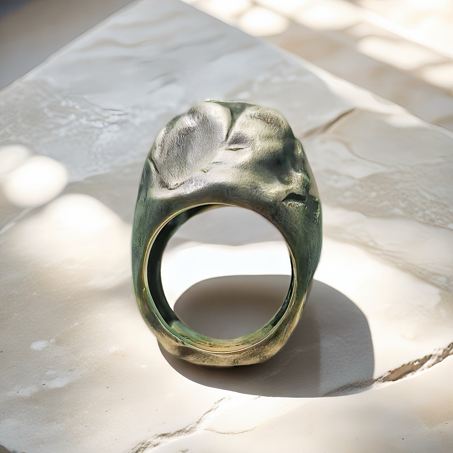 Dental Ruby Eyes Skull Silver Ring (Item No. R0088-1)