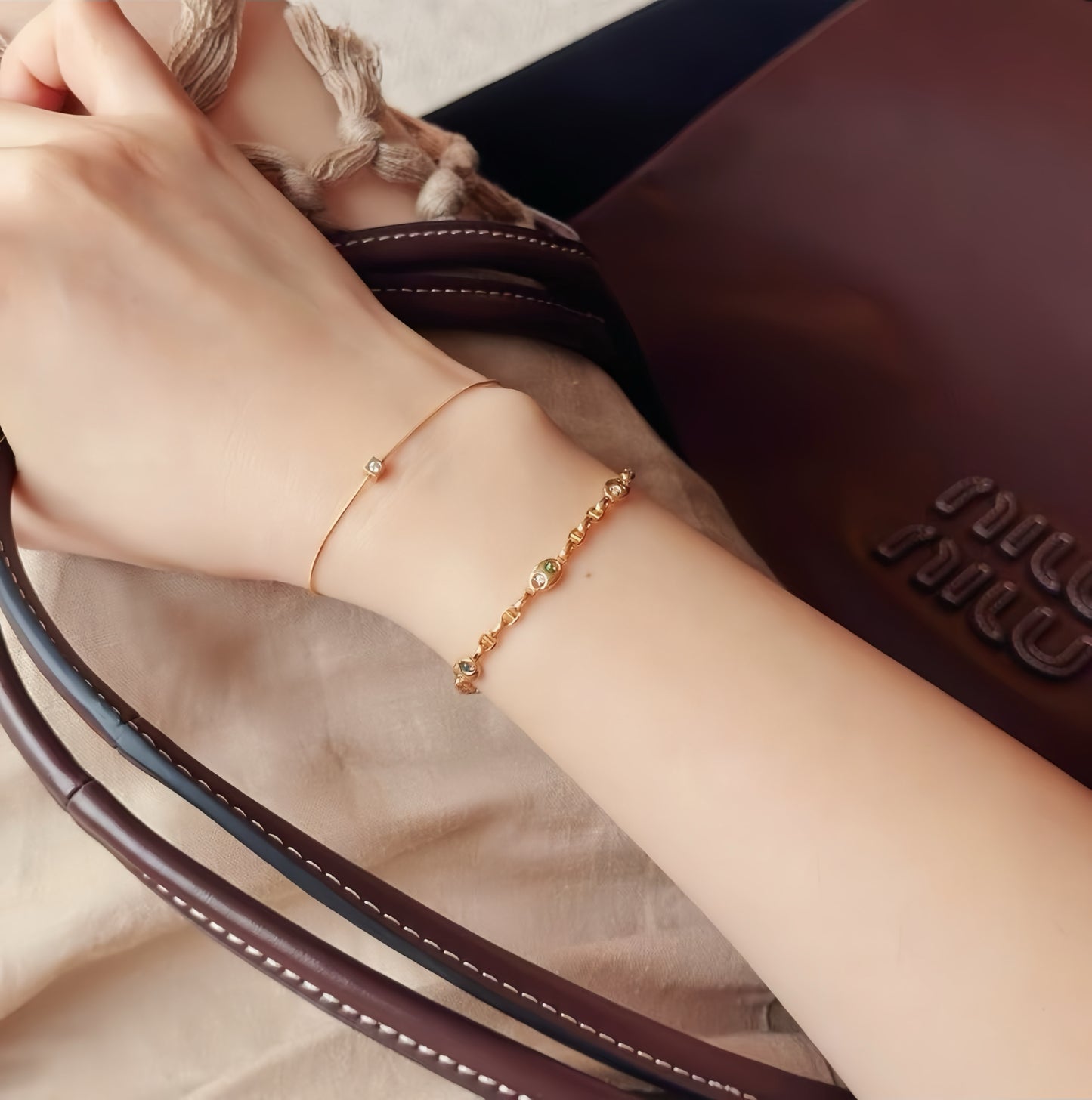 Vintage 18k Gold Diamond Necklace Bracelet(Item No. VT112)