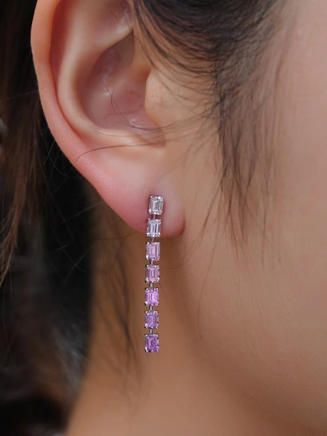 Rainbow Sapphire 18K Gold Earring (Item No. SA020)