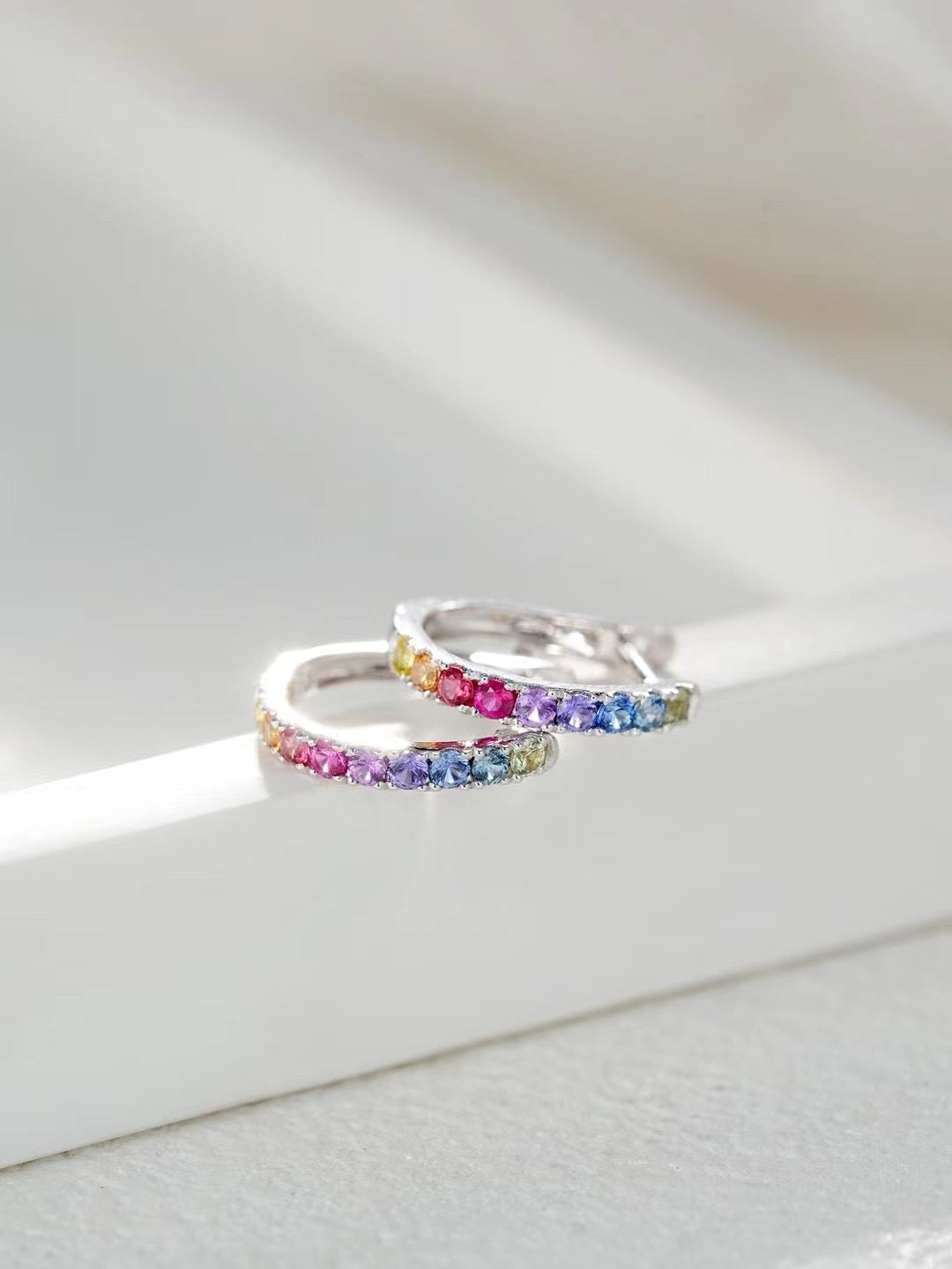 Rainbow Sapphire 18K Gold Earring (Item No. SA002)