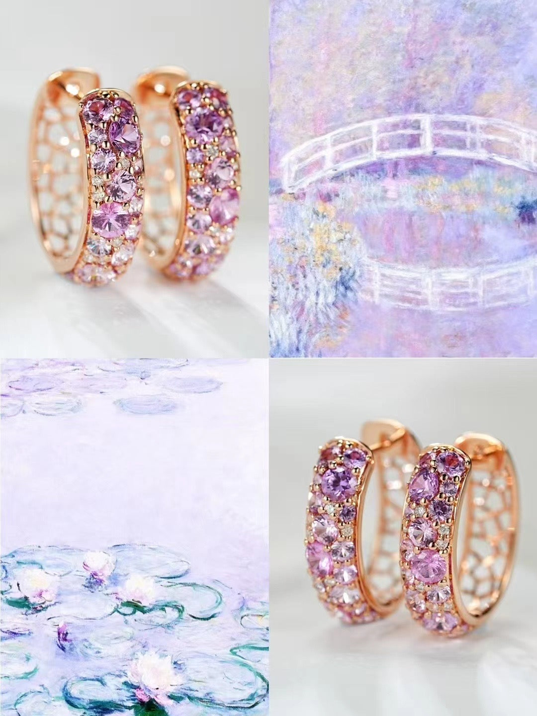 Rainbow Sapphire 18k Gold Earring (Item No. SA044)