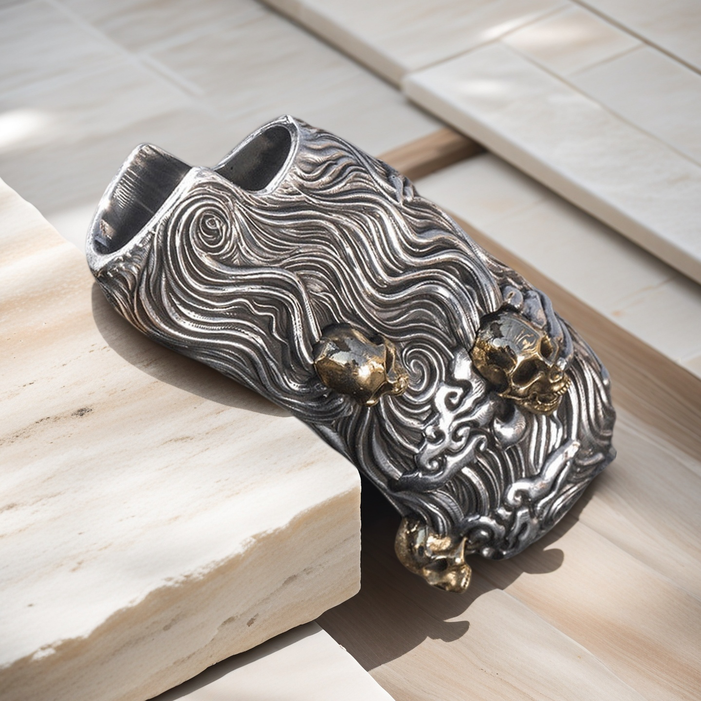 Skull Silver Lighter Case (Item No. L0008)