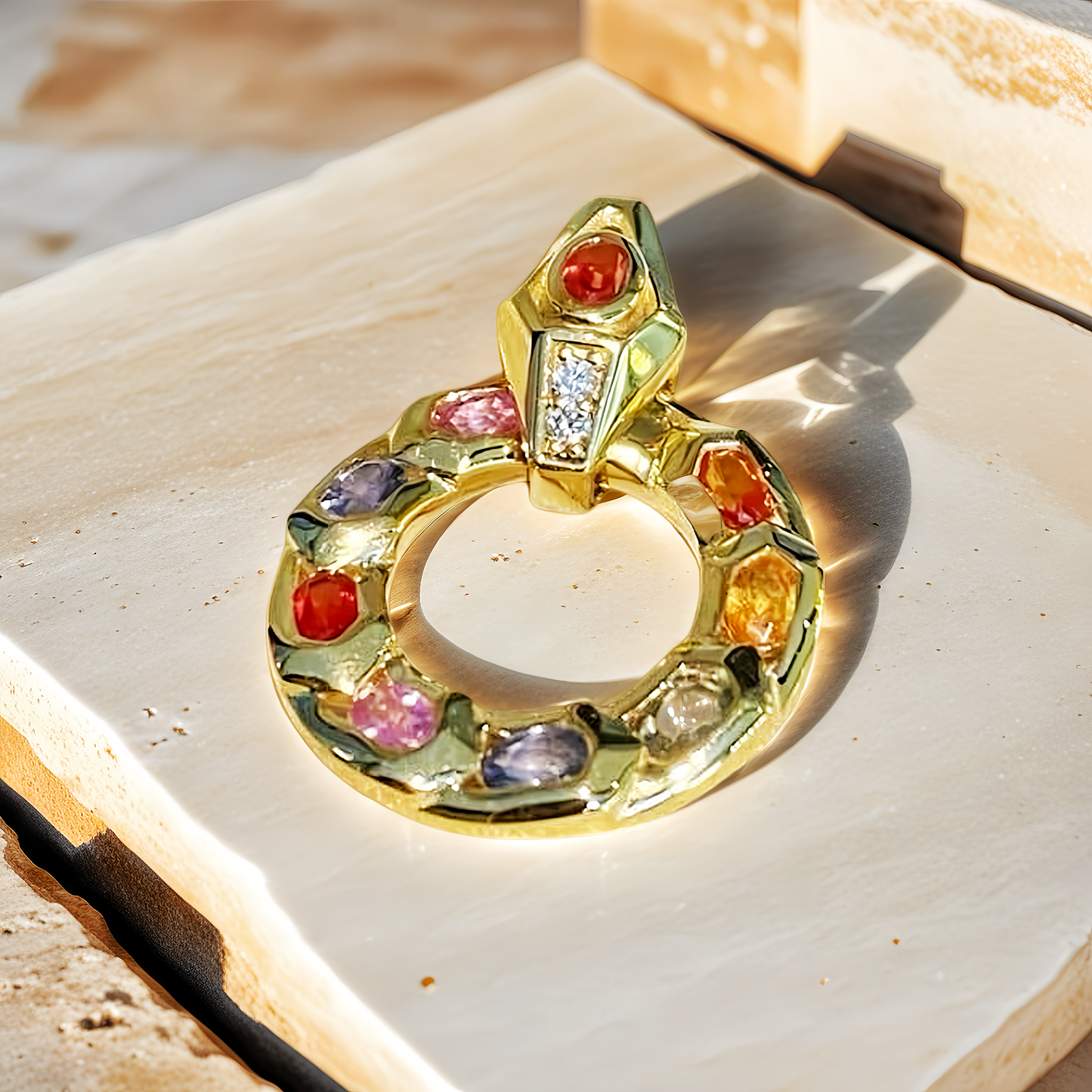 Snake 18k Gold Diamond Pendant (Item No. VT164)