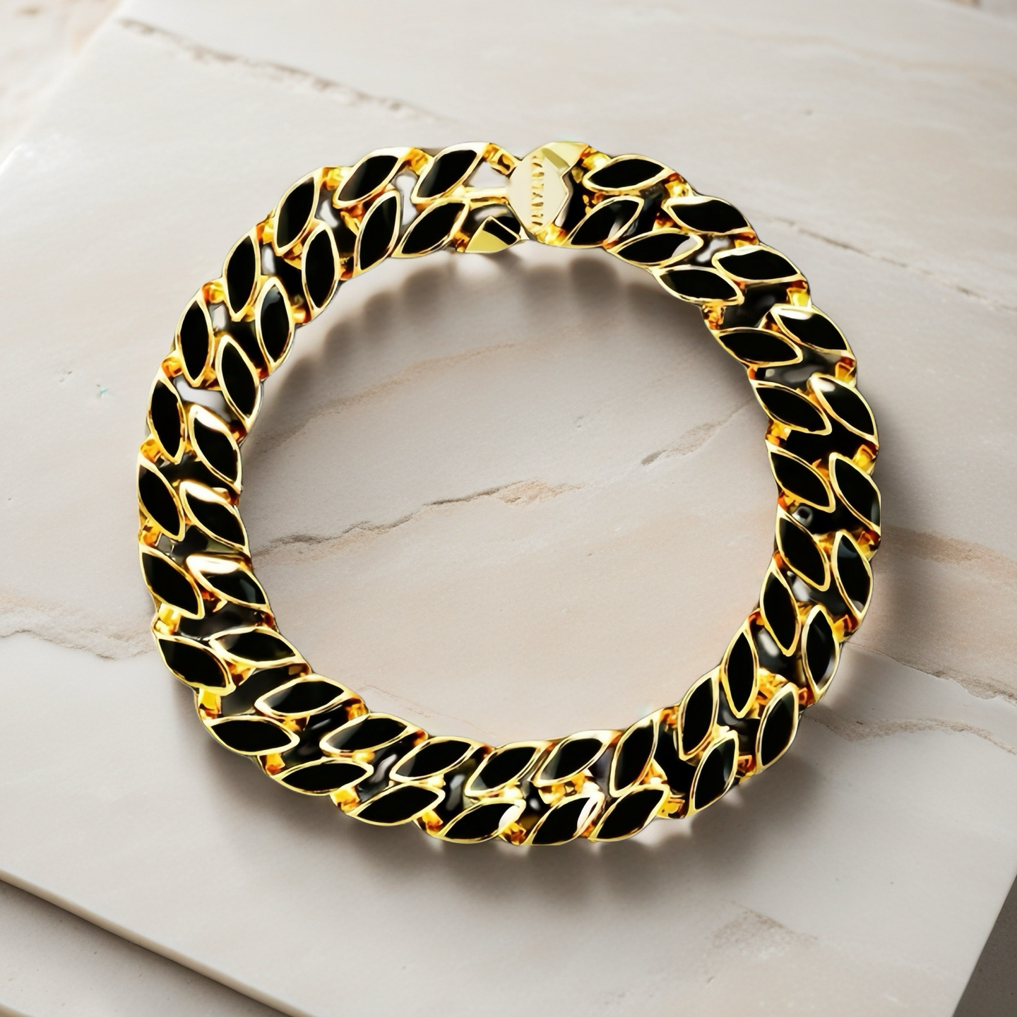 Enamel Curlink 925 Sterling Silver/9k/14k/18k Bracelet Chain (Item No. GB0002)