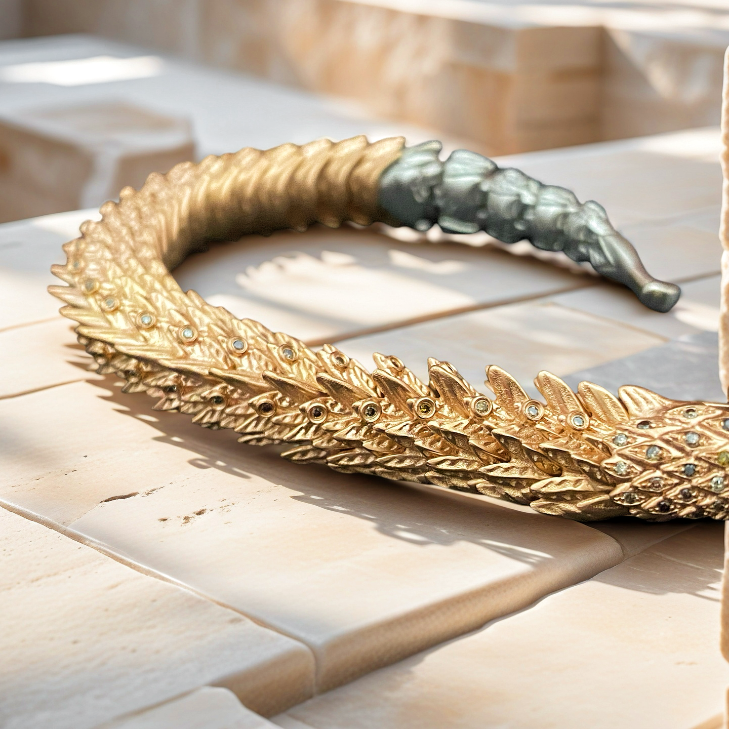 Gold Dragon Diamond Bracelet Chain (Item No. GB0023)