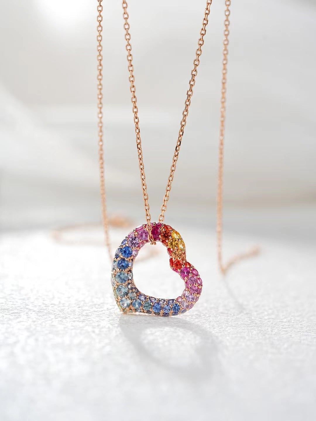 Rainbow Sapphire 18K Gold Pendant (Item No. SA001)