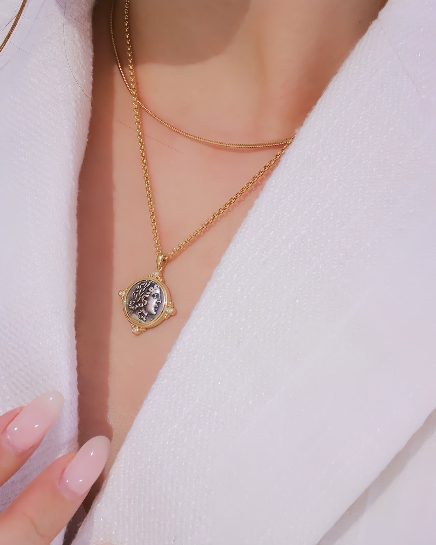 Apollo God of the Sun Ancient Greek Coin Medallion 18K Gold Collection (Item No. COIN036)