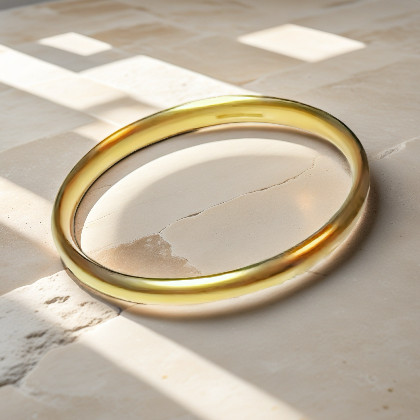 Hollow 24K Gold Bangle (Item No. GB0026)