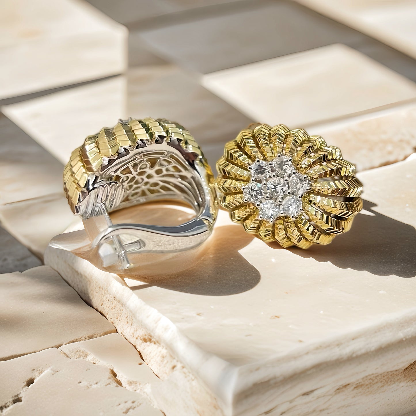 Dome Vintage 18k Gold Diamond Earring (Item No. VT192)