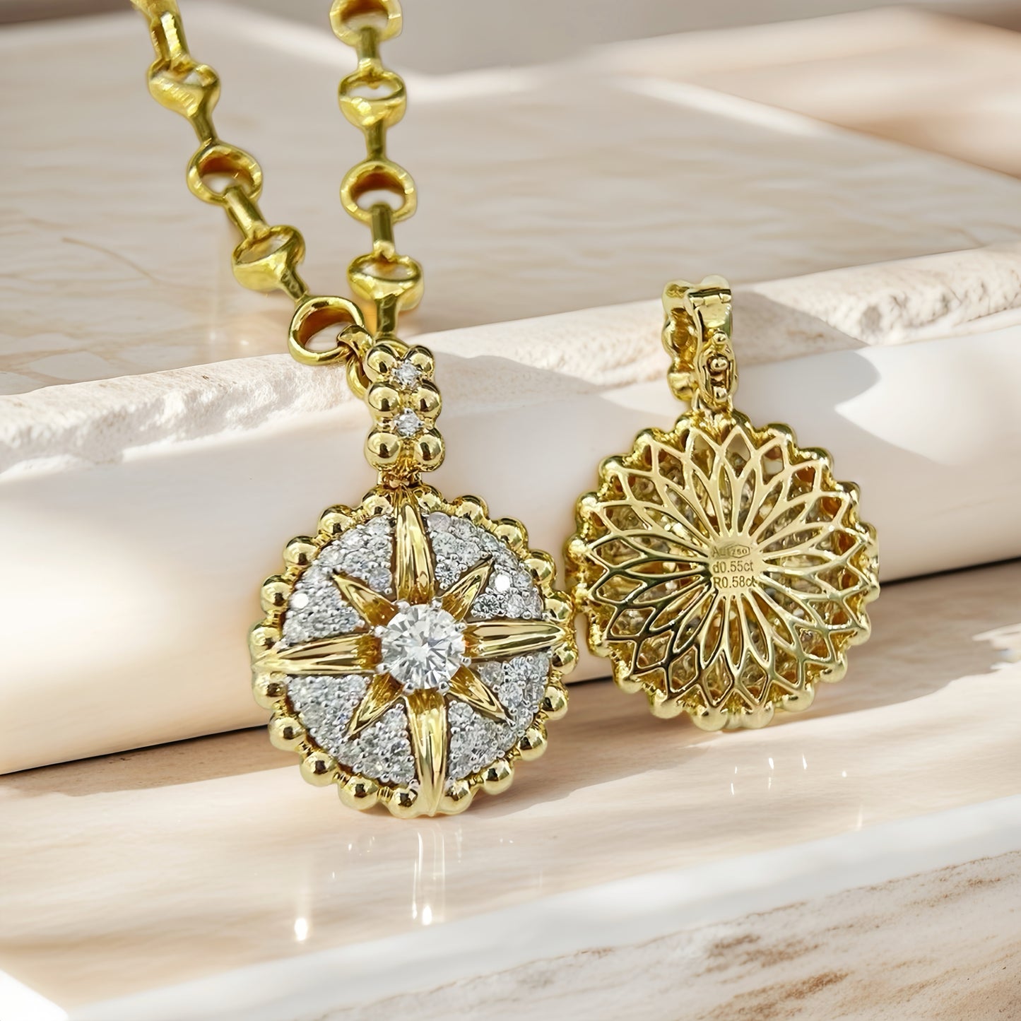 Vintage 18k Gold Diamond Pendant (Item No. VT237)