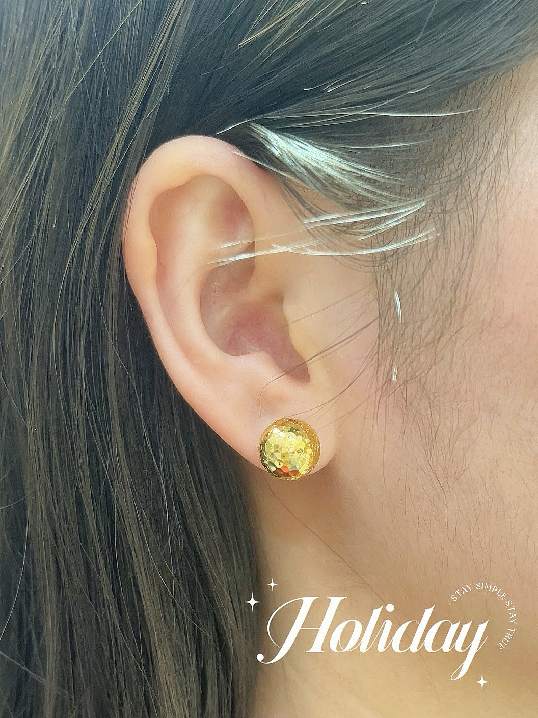 Ice Square 18k Gold Earring (Item No. SJER029)