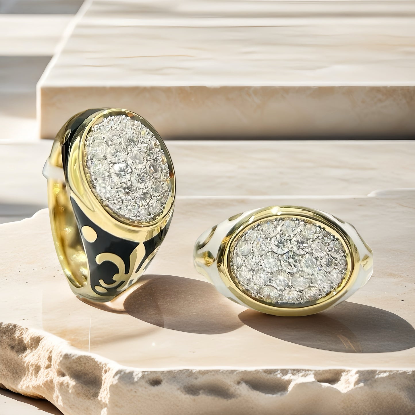 Enamel 18k Gold Diamond Ring (Item No. VT158)