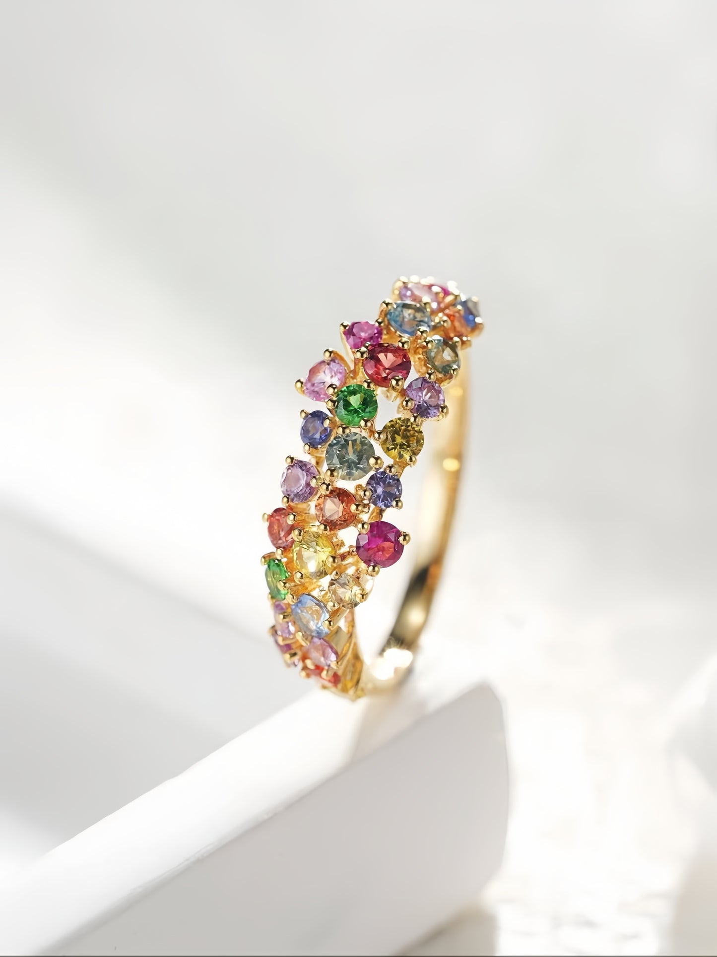 Rainbow Sapphire 18k Gold Ring (Item No. SA132)