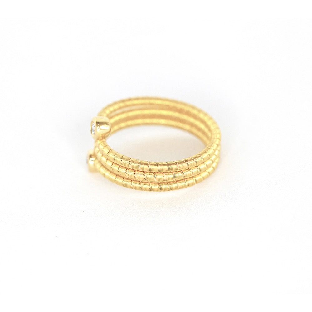 Tripple Twisted 18k Gold Diamond Ring (Item No. SX071CR)