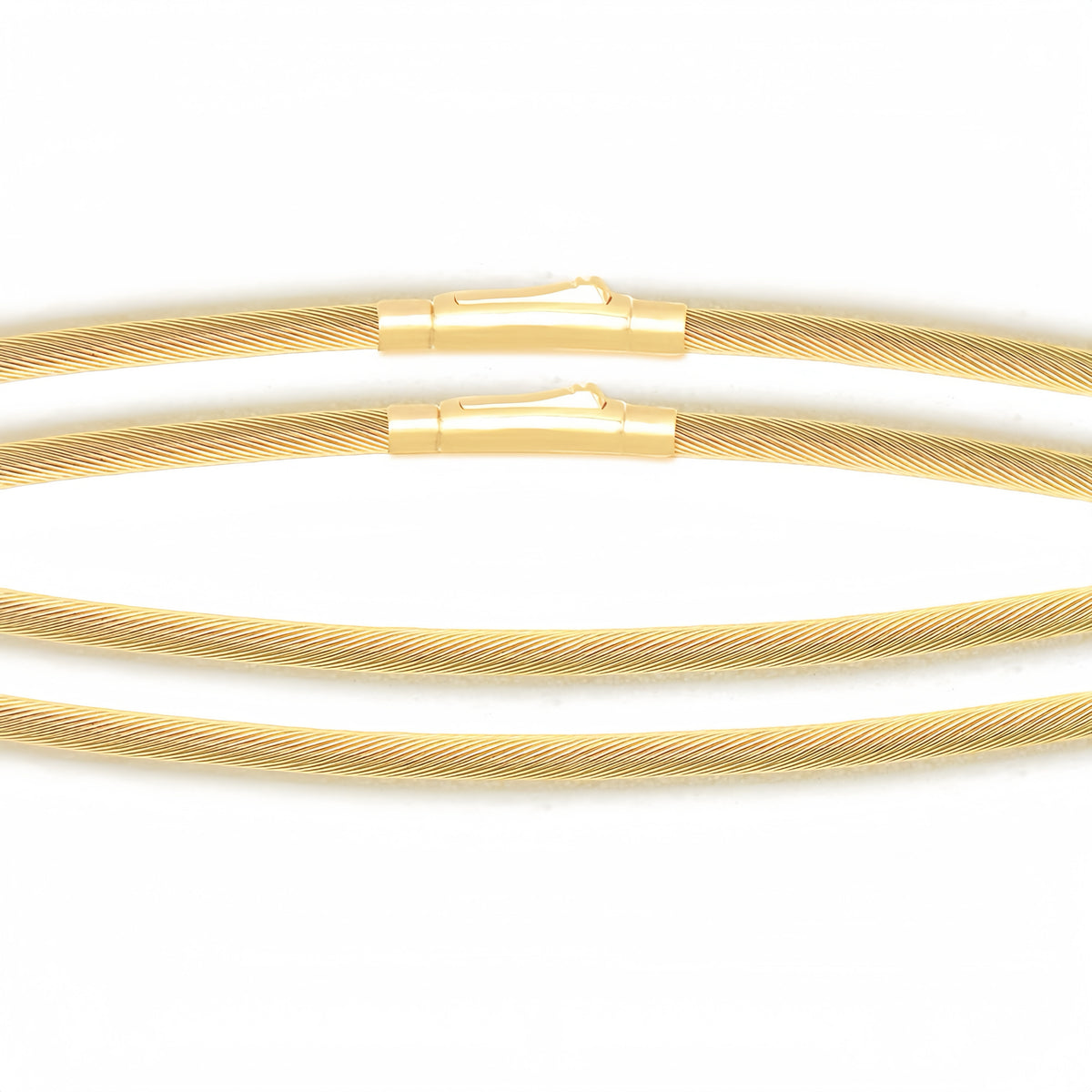 1.0mm/1.1mm Twisted 18k Gold Necklace (Item No. SH011CN)