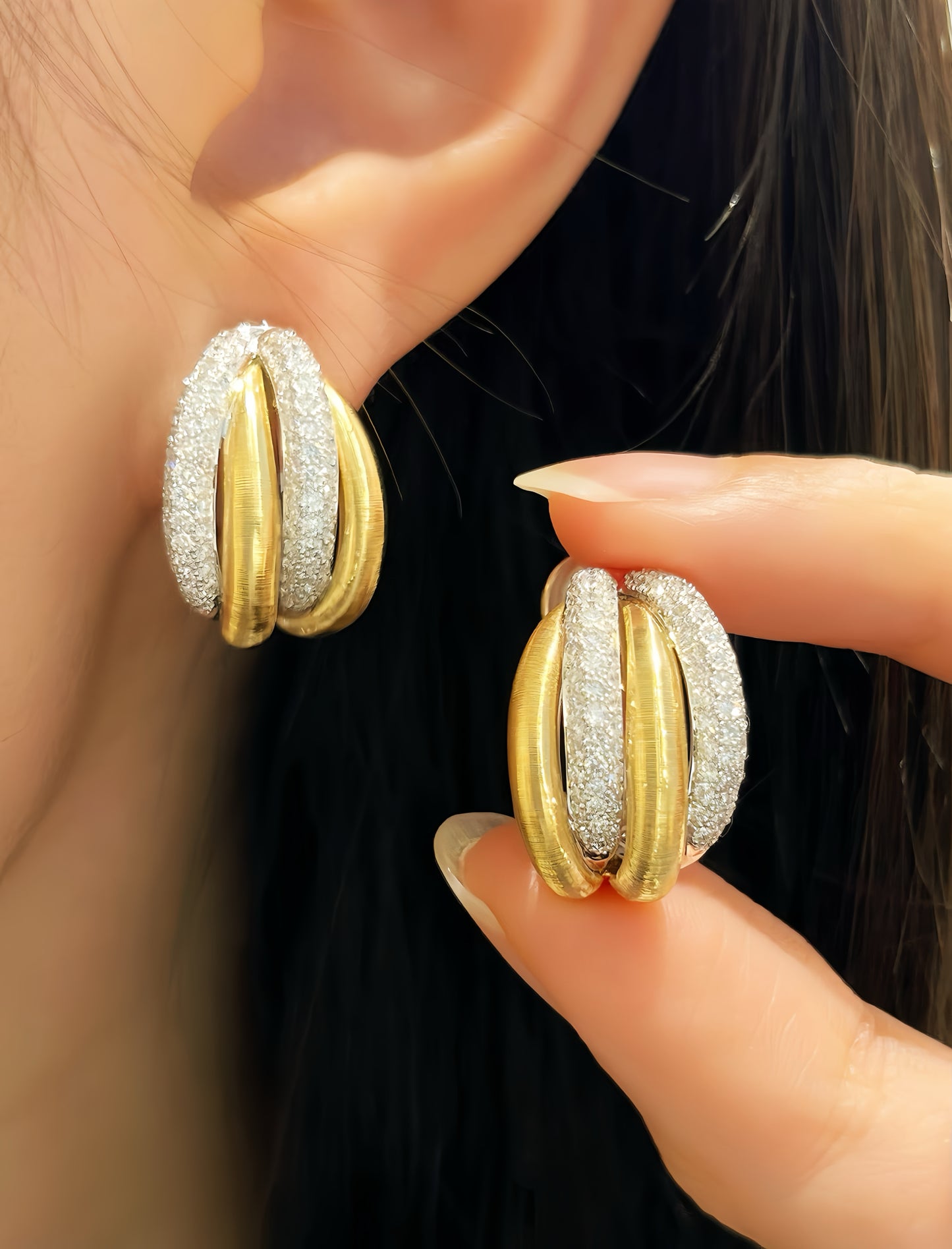 Vintage 18k Gold Diamond Earring (Item No. VT327)
