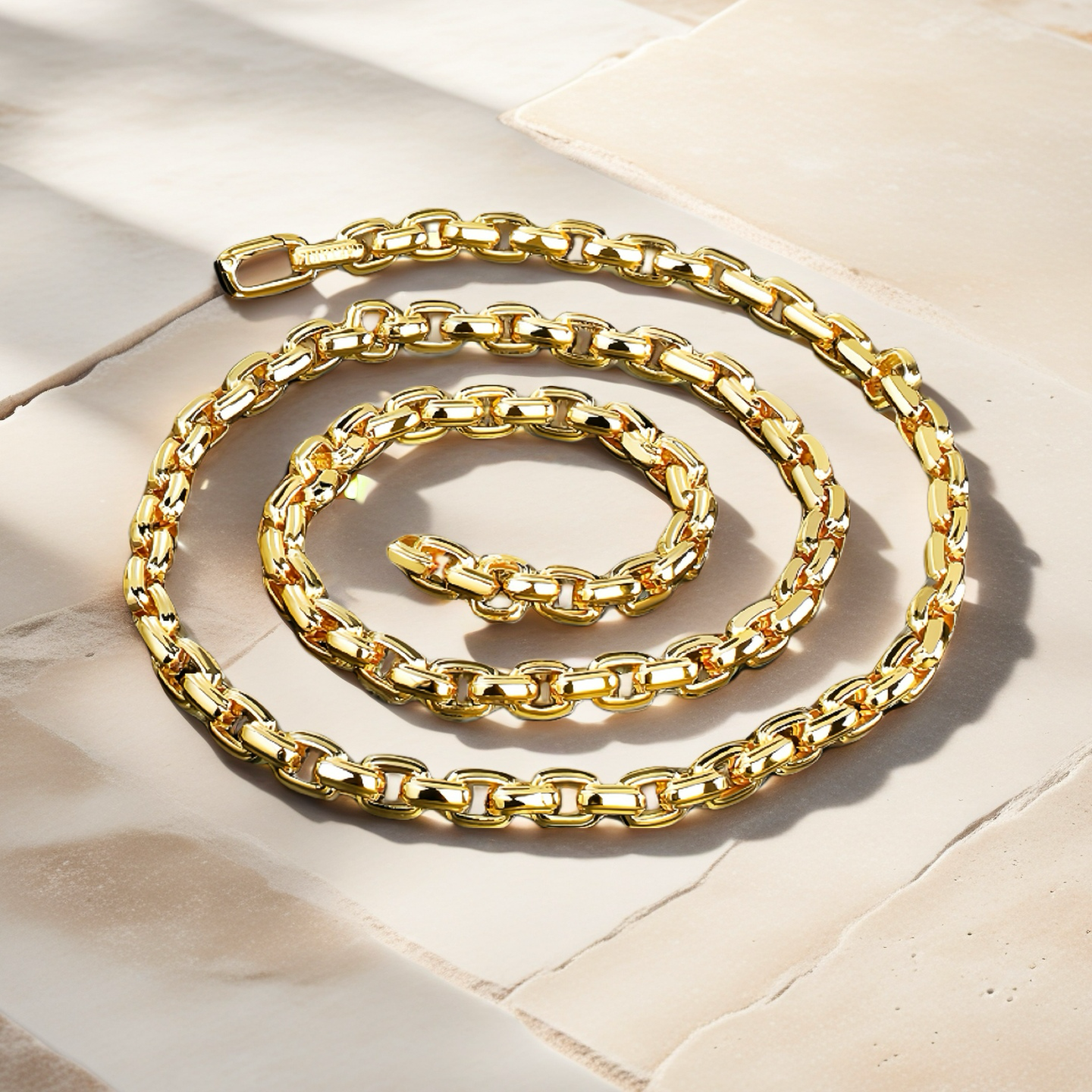 Oval Link Sterling Silver/9k/14k/18k Necklace Chain (Item No. GN0005)