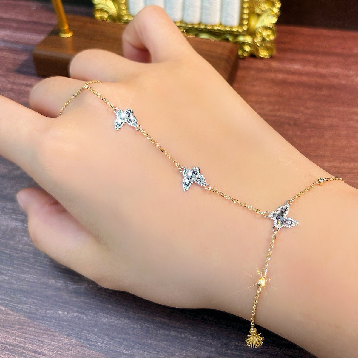 Butterfly Bracelet+Ring Set 18K Gold Bracelet (Item No. SJB018)