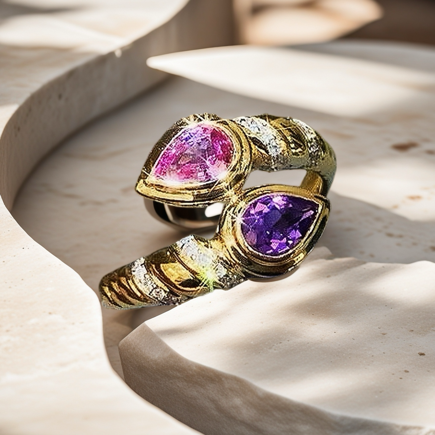 Snake 18k Gold Diamond Ring (Item No. VT031)