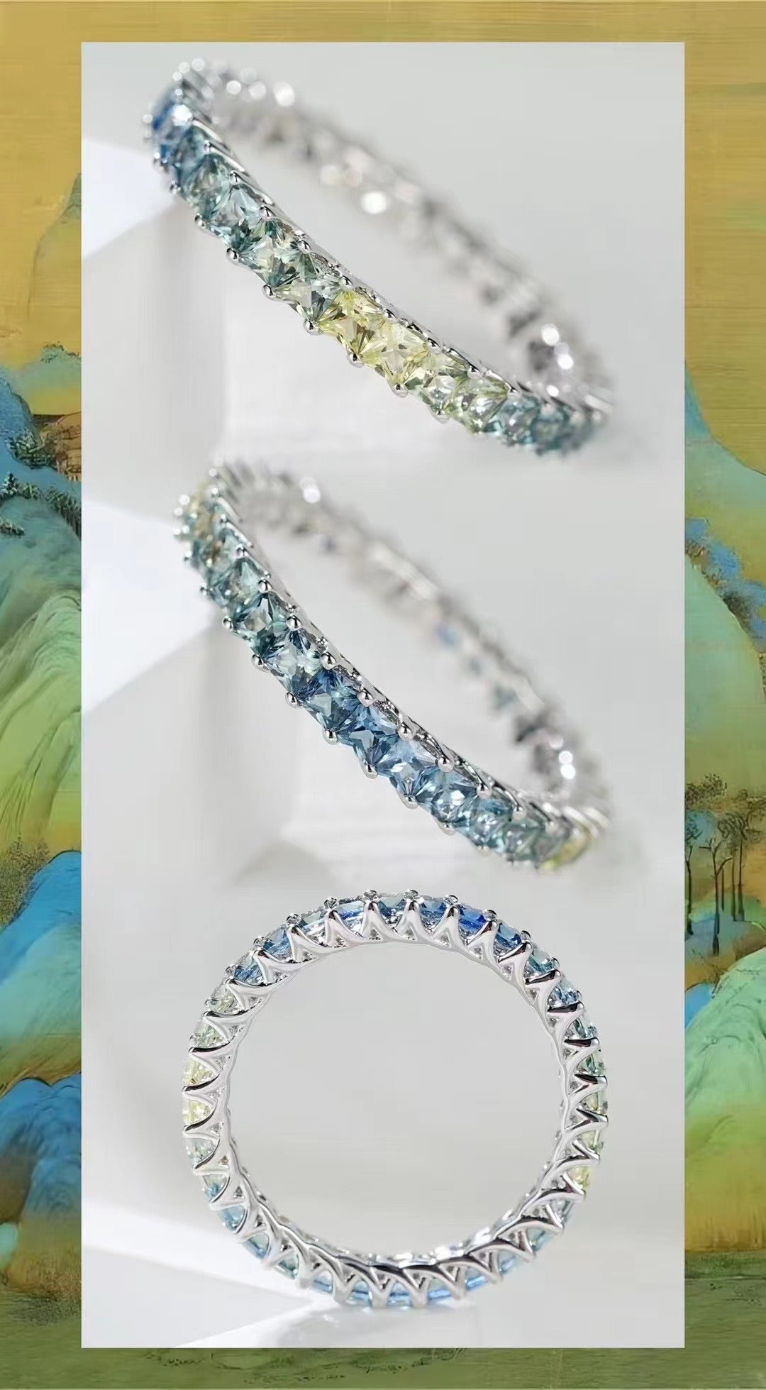 Rainbow Sapphire 18k Gold Ring (Item No. SA042)