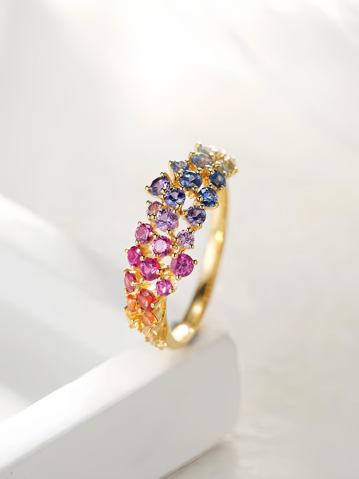 Rainbow Sapphire 18k Gold Ring (Item No. SA133)