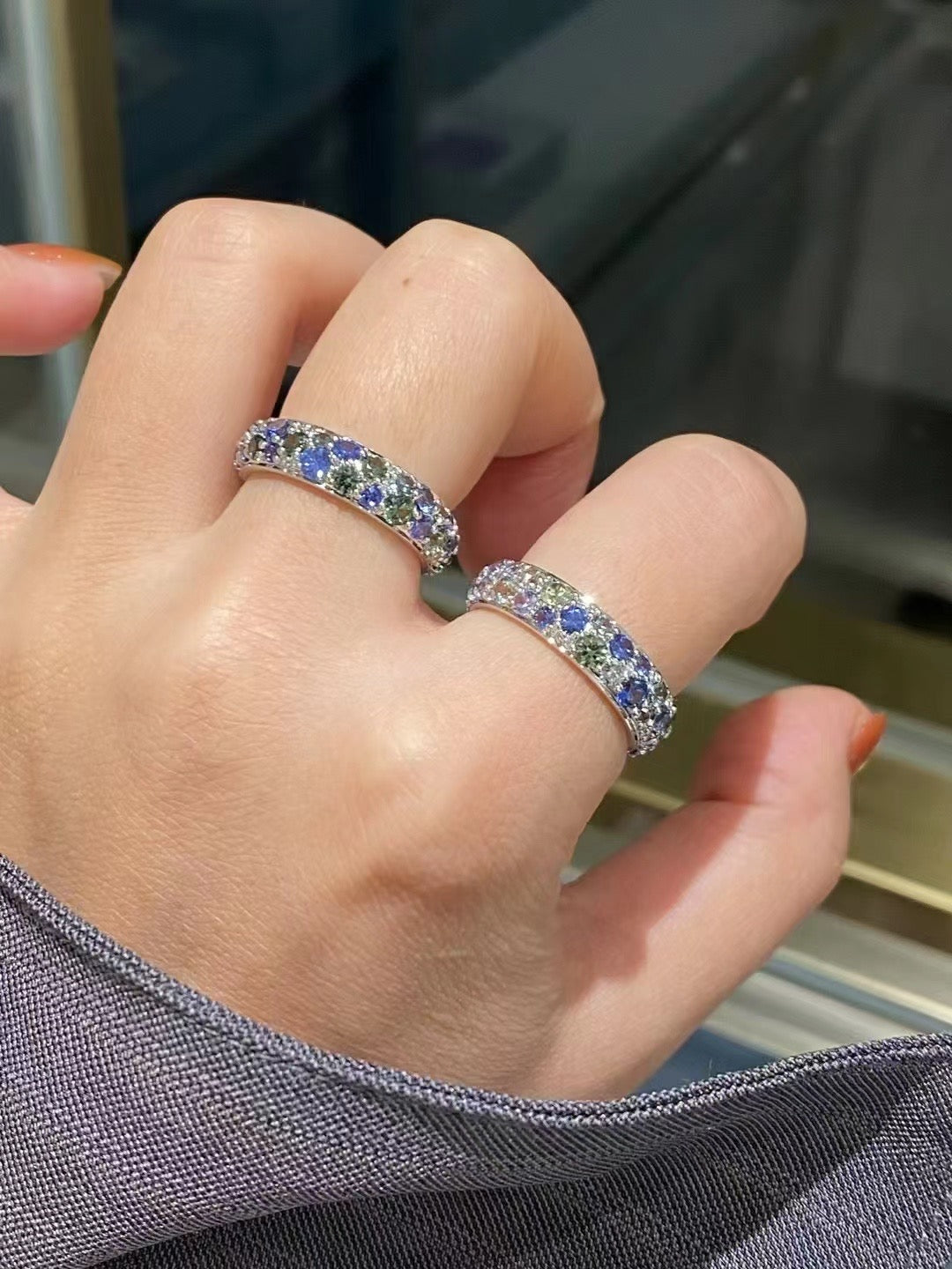 Rainbow Sapphire 18k Gold Ring (Item No. SA043)