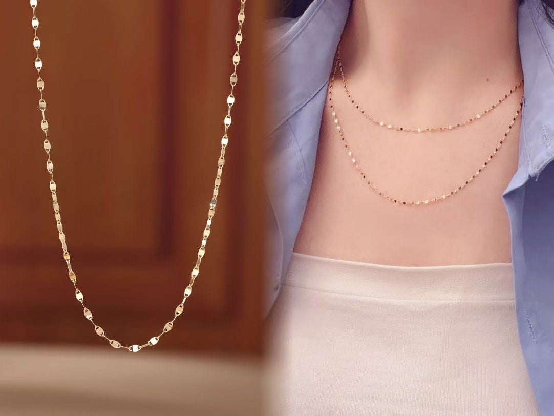 Classic Light Weight 18k Gold Necklace (Item No. HFN006)