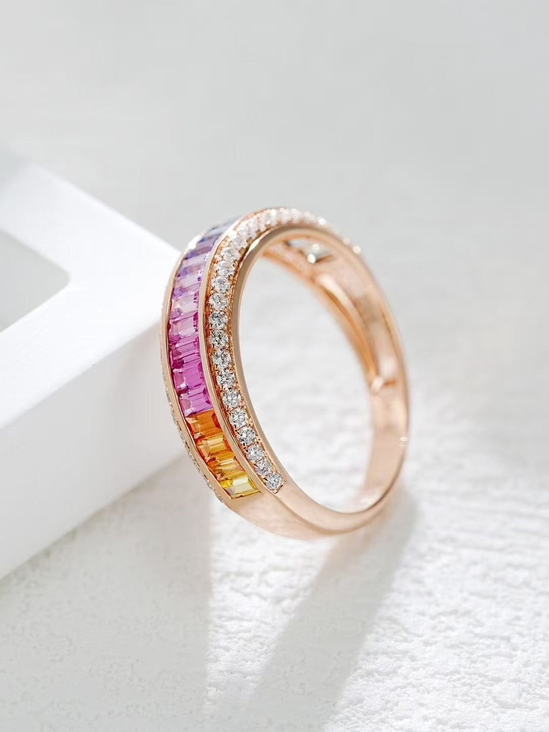 Rainbow Sapphire 18k Gold Ring (Item No. SA116)
