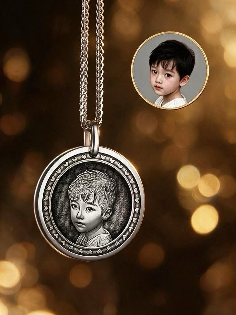 Personalized Photo Custom Silver Pendant