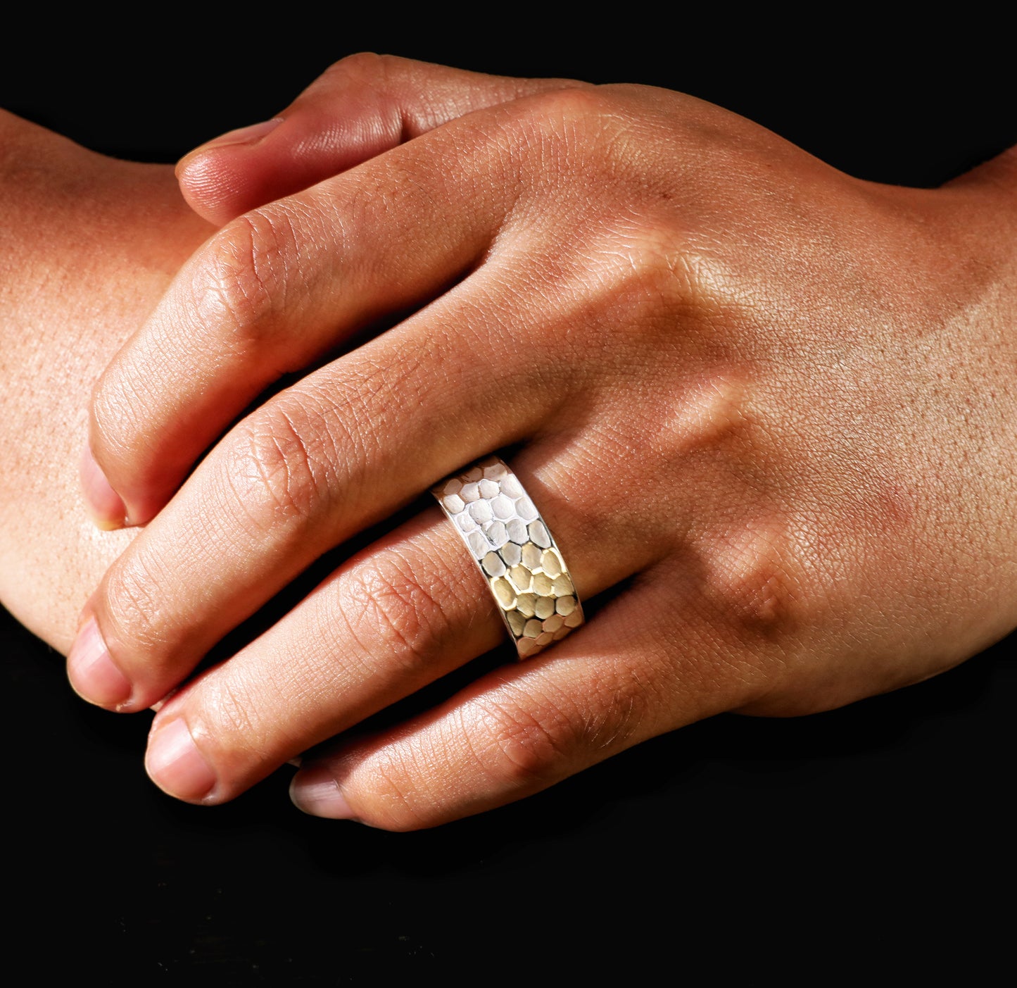 8mm Hammered Silver Ring (Item No. R0140)
