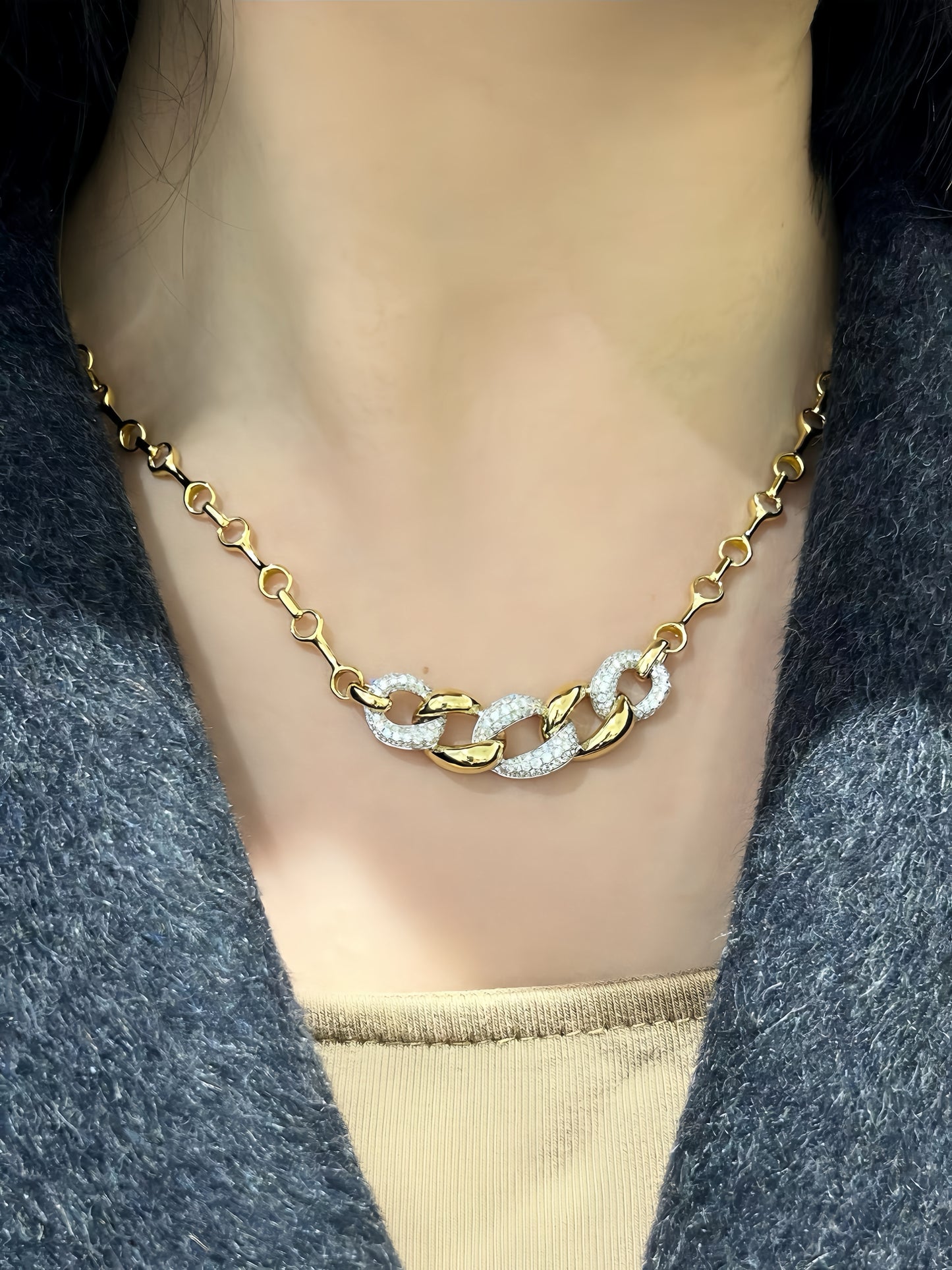 Cuban Link18k Gold Diamond Ruby Necklace (Item No. VT260)