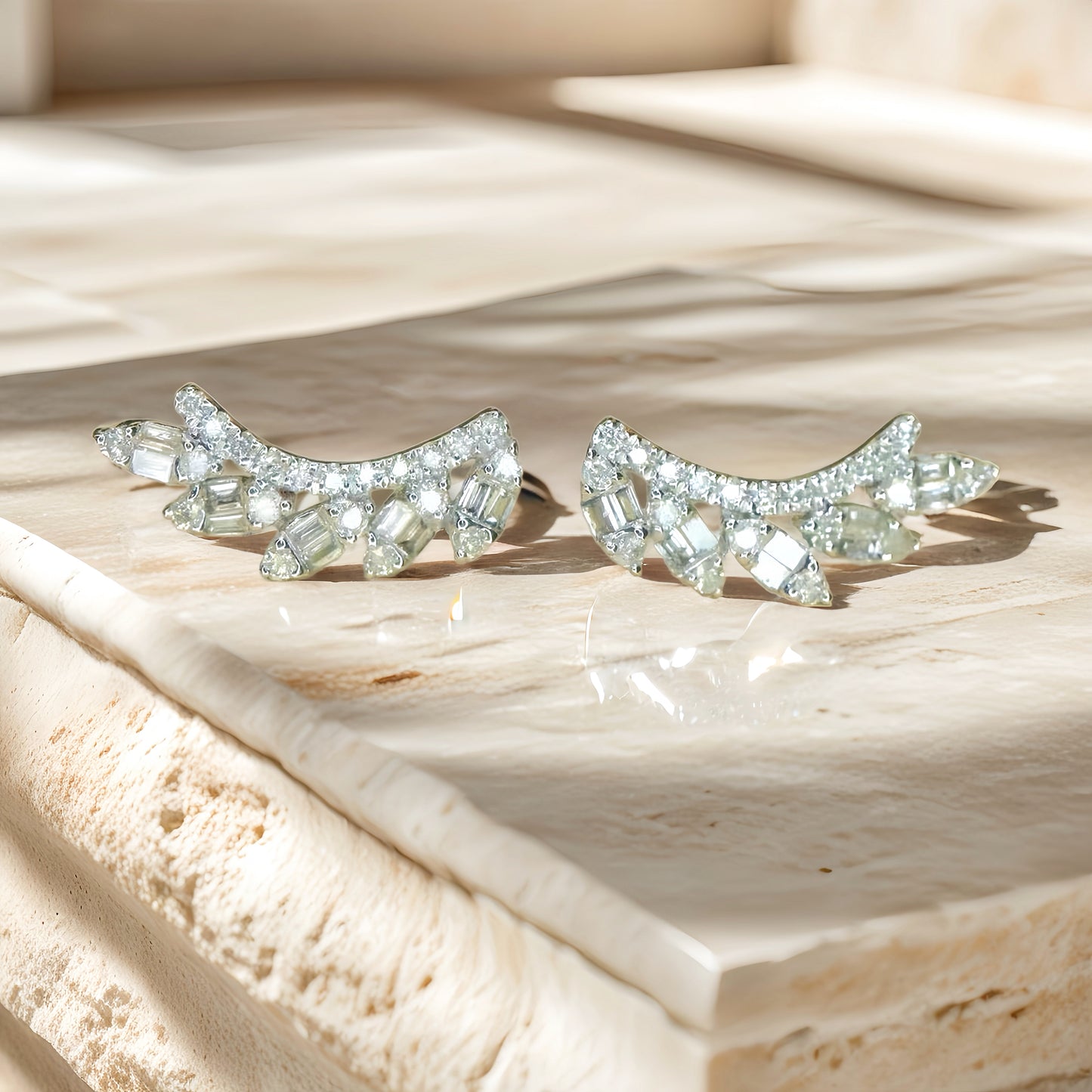 Vintage 18k Gold Diamond Sapphire Earring (Item No. VT195)