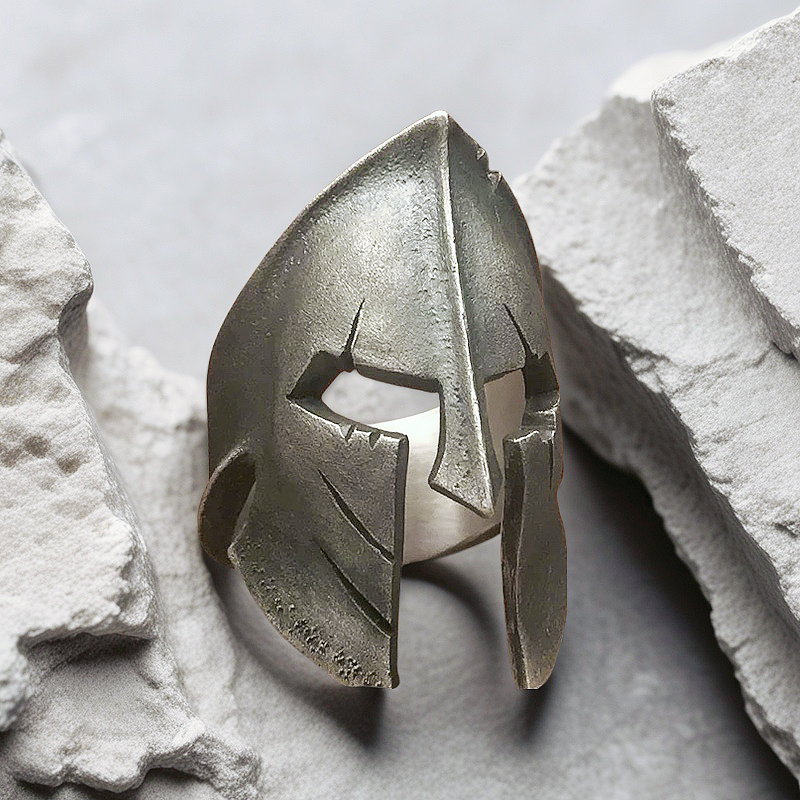 Greek Helmet Silver Ring (Item No. SC038)