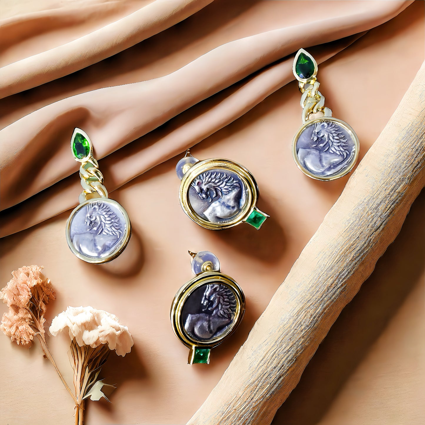 Lion Ancient Coin Medallion 18K Gold Collection (Item No. COIN009)