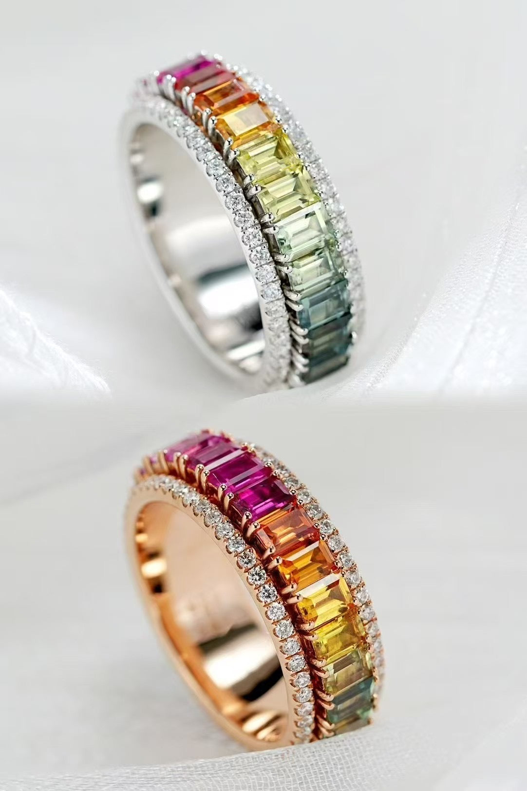 Rainbow Sapphire 18k Gold Ring (Item No. SA119)
