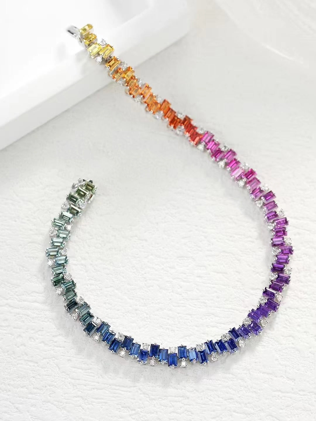 Rainbow Sapphire 18k Gold Bracelet (Item No. SA100)