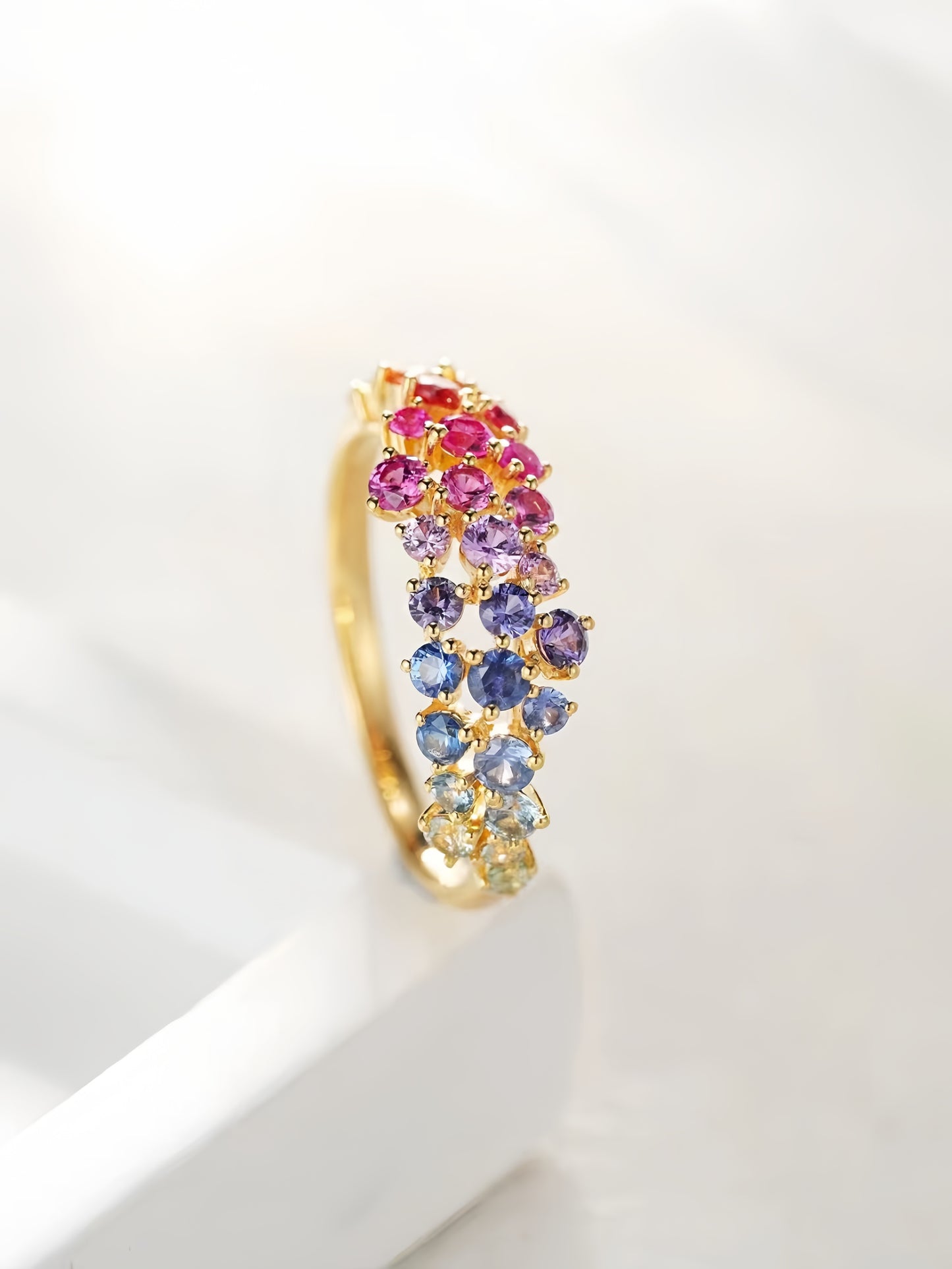 Rainbow Sapphire 18k Gold Ring (Item No. SA133)