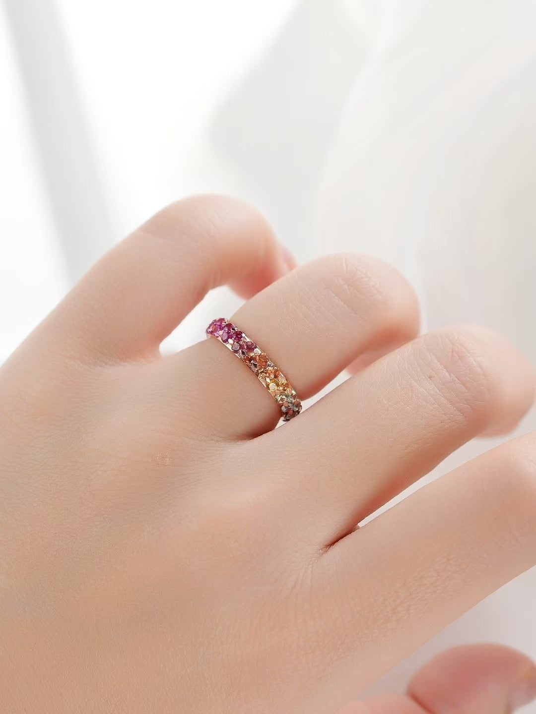 Rainbow Sapphire 18k Gold Ring (Item No. SA128)