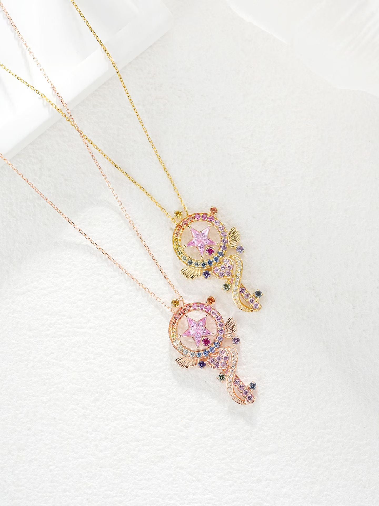 Music Rainbow Sapphire 18k Gold Pendant (Item No. SA142)