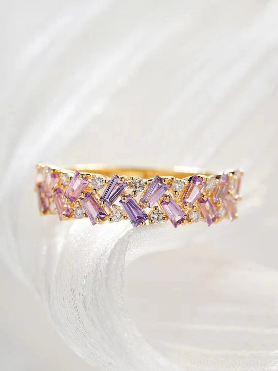 Rainbow Sapphire 18k Gold Ring (Item No. SA075)