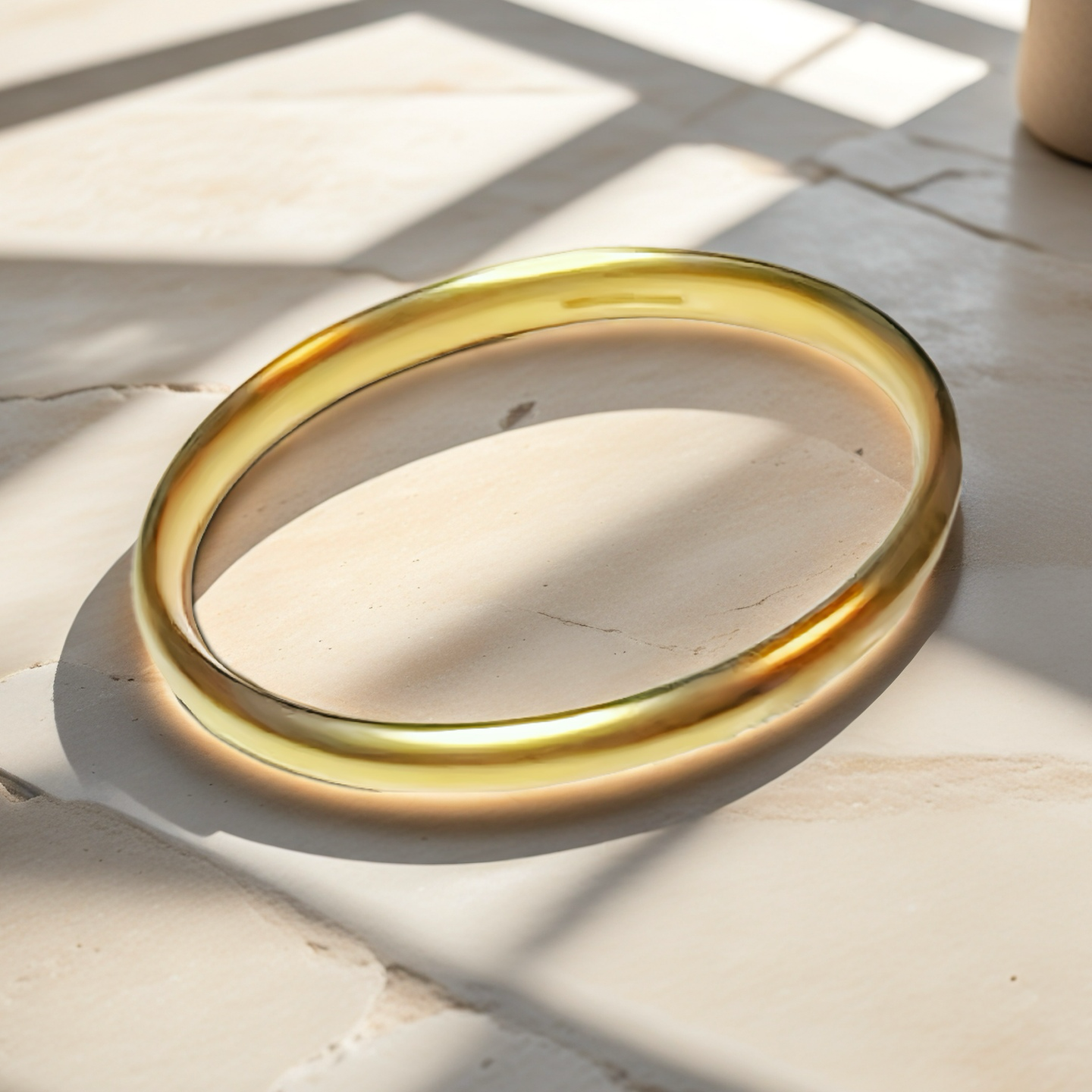 Hollow 24K Gold Bangle (Item No. GB0026)