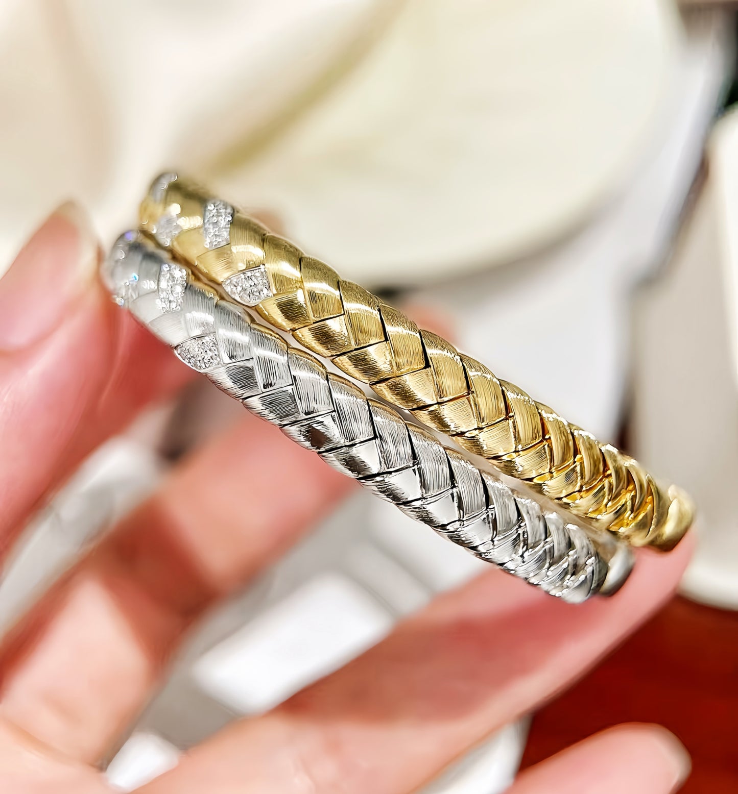 Vintage Rigato Engrave 18k Gold Diamond Bracelet (Item No. VT002)