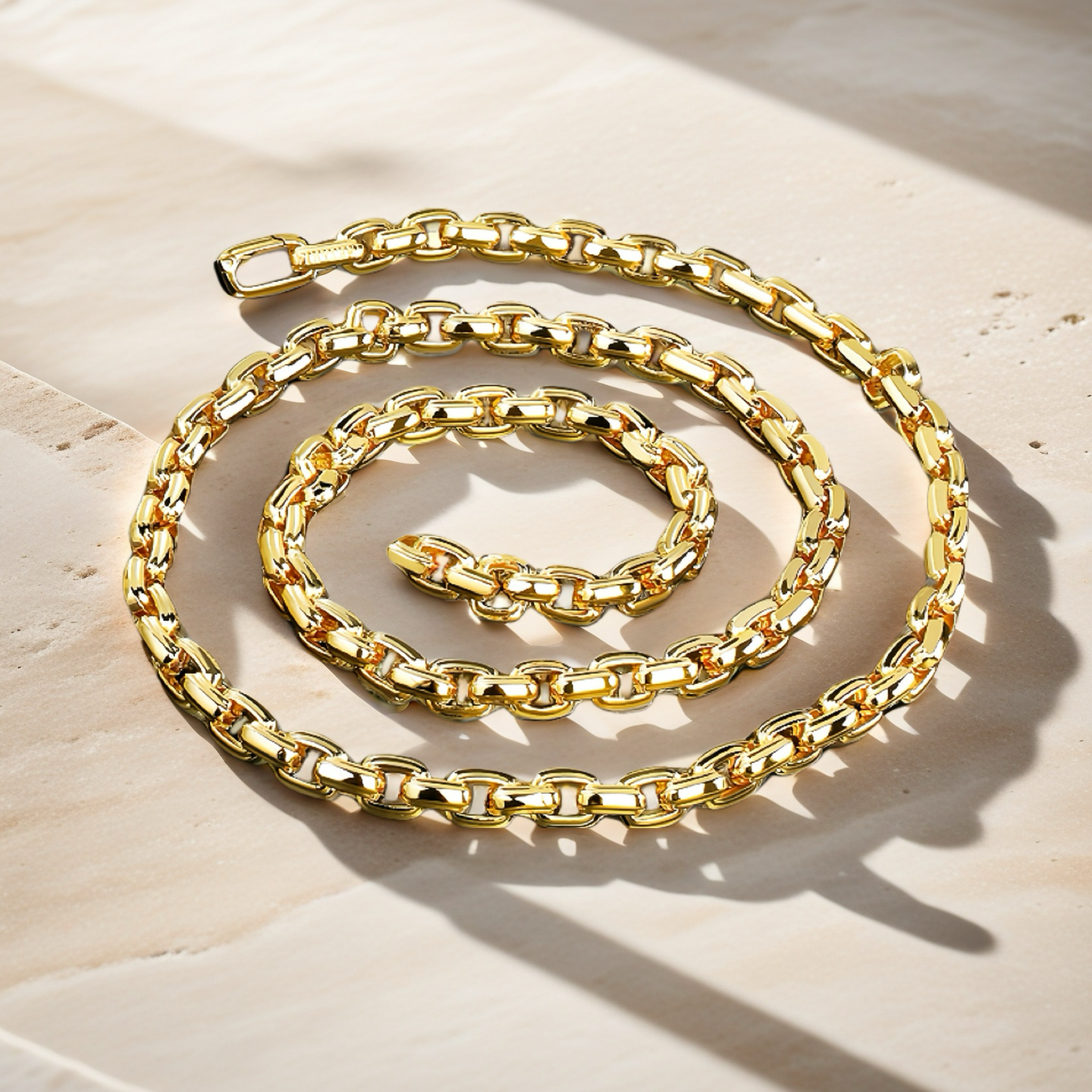 Oval Link Sterling Silver/9k/14k/18k Necklace Chain (Item No. GN0005)