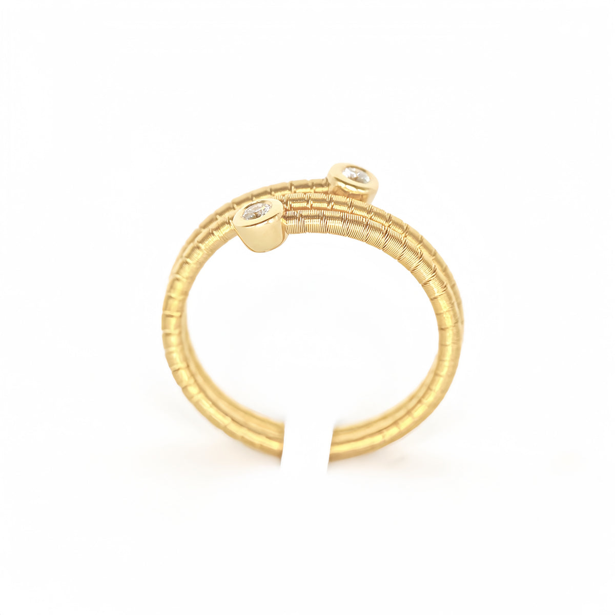 Double Twisted 18k Gold Diamond Ring (Item No. SX081CR)