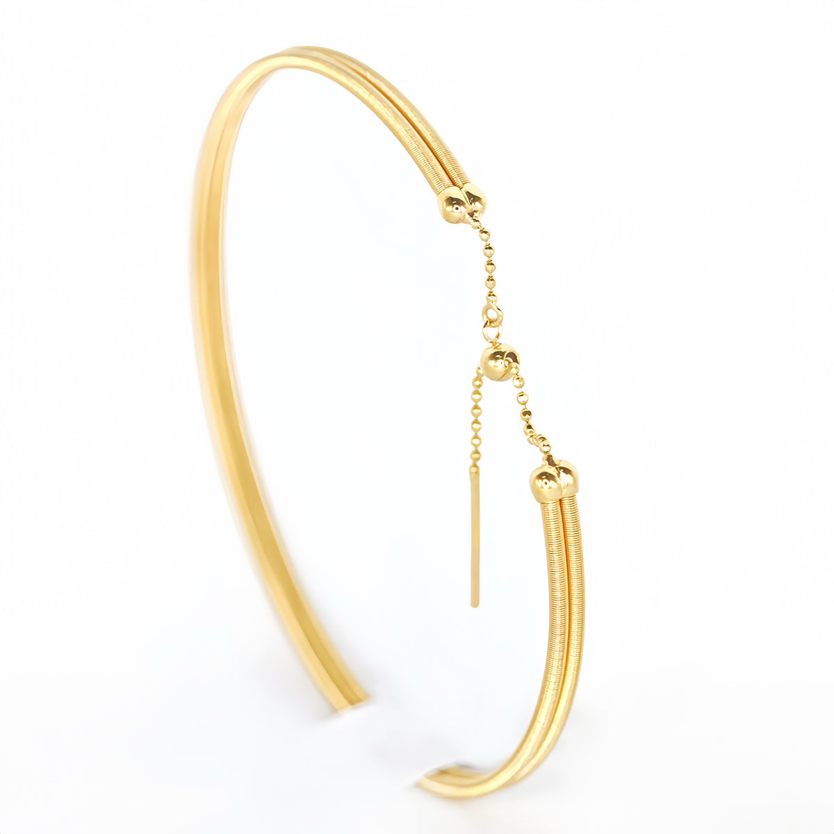 Double Strand Twisted 18K Gold Bracelet (Item No. SR021CB)