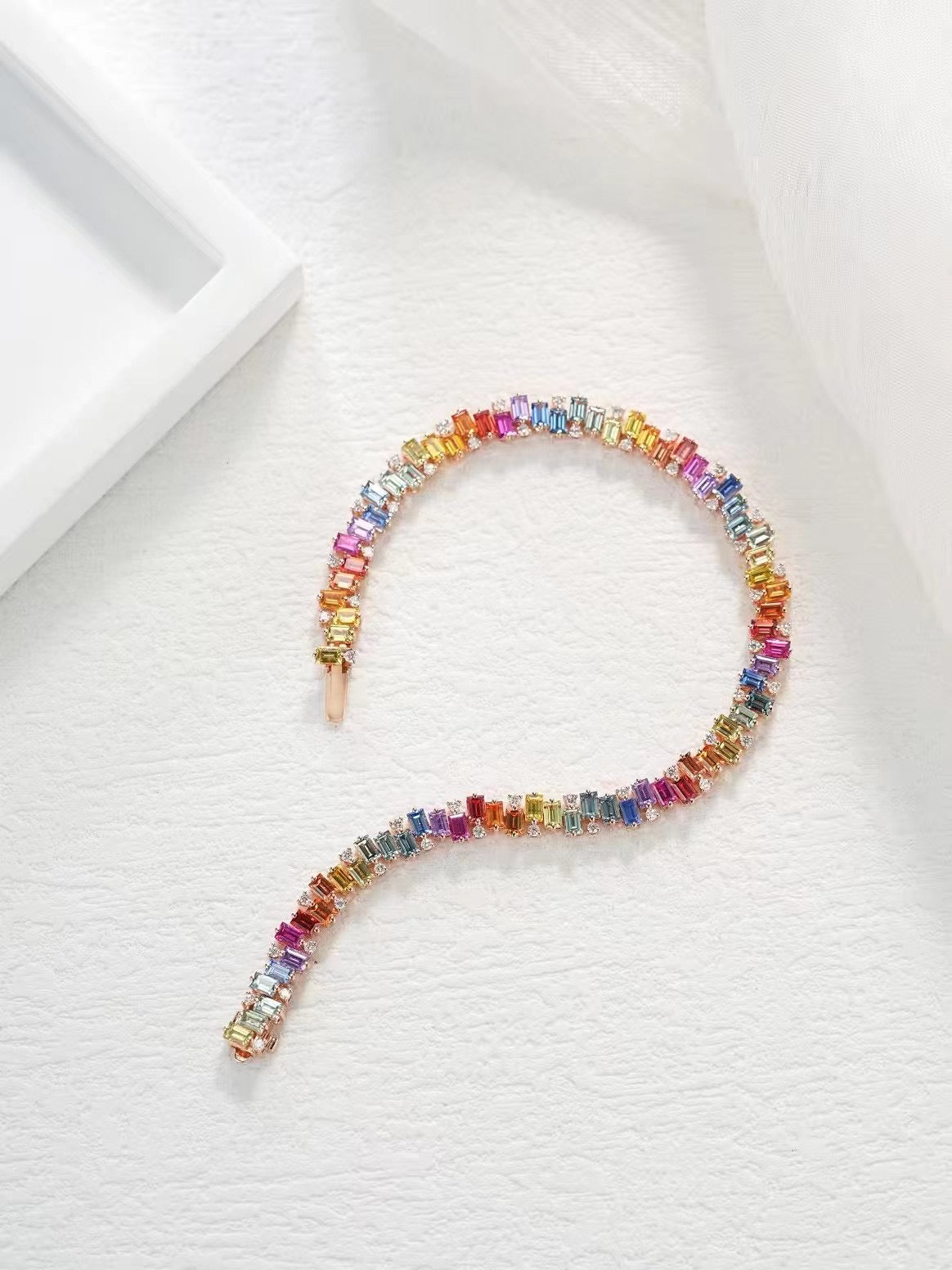 Rainbow Sapphire 18k Gold Bracelet (Item No. SA100)
